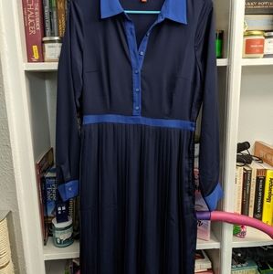 Navy and blue shirt dress